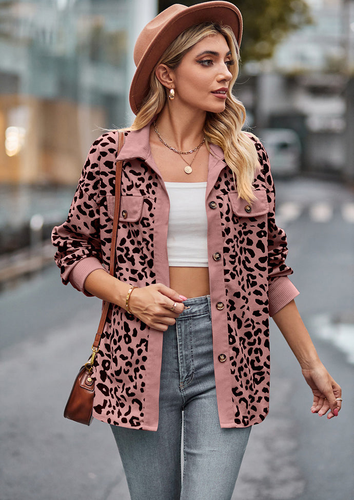 Leopard Print Button Up Casual Shirt
