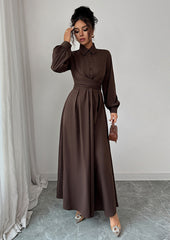 Button Detail Criss-Cross Wrap Maxi Dress