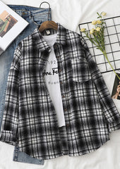 Retro Plaid Woolen Button Up Shirt