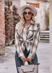 Button Up Pocket Detail Retro Plaid Shirt
