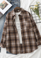 Retro Plaid Woolen Button Up Shirt