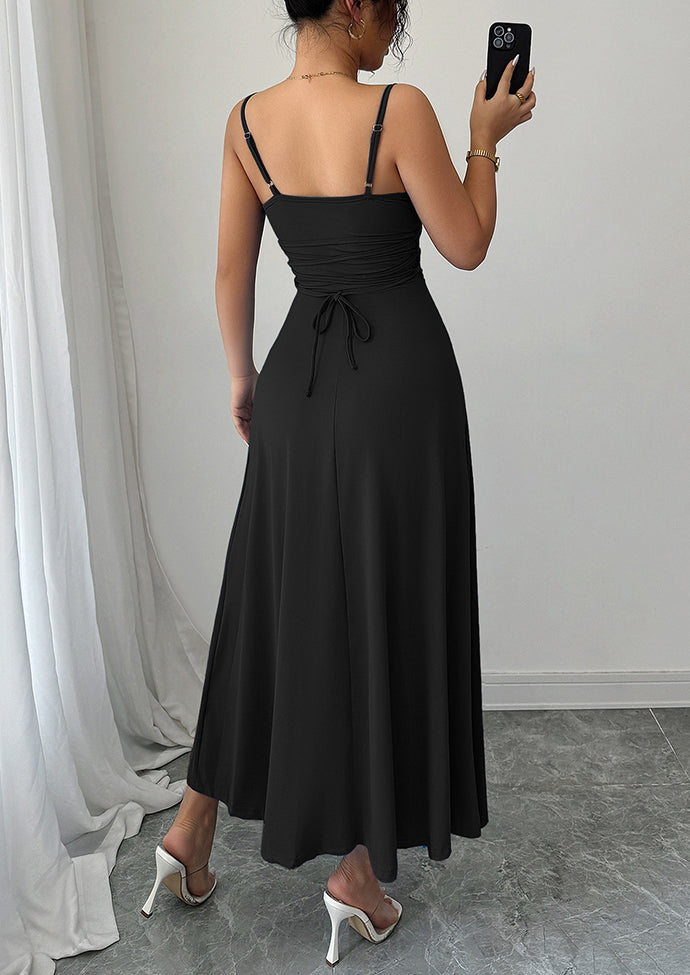 Cowl Neck Fit & Flare Maxi Dress