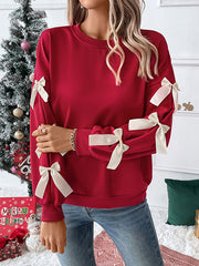 Bow Detail Crew Neck Sweatshirt