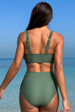 Mesh-Accented Two-Piece Swimsuit Set - Swimwear from Cindelily