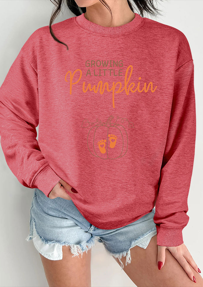 Growing A Little Pumpkin Print Sweatshirt