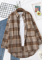 Plaid Brushed Woolen Vintage Shirt