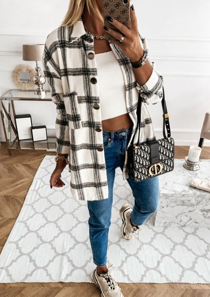 Plaid Brushed Button Up Casual Shirt