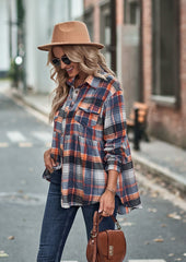 Pocket Detail Button Up Plaid Shirt