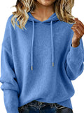 Hooded Drawstring Knitted Sweater