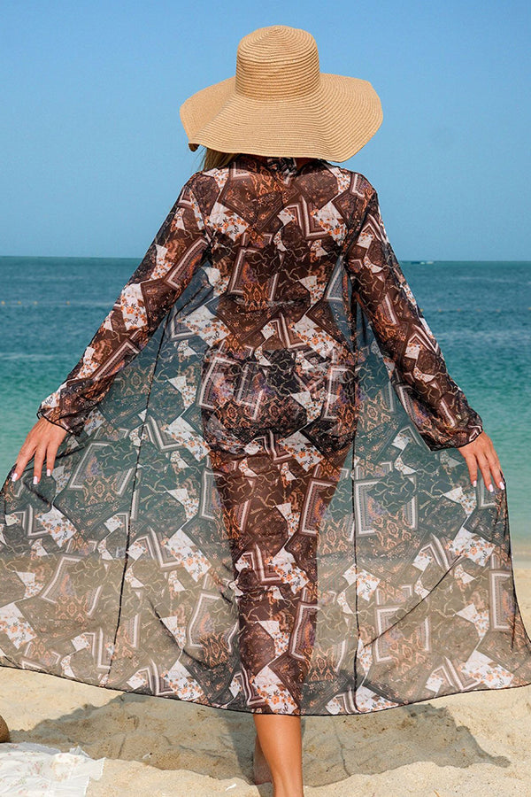 Geometric Print 3-Piece Swim Set - Swimwear from Cindelily