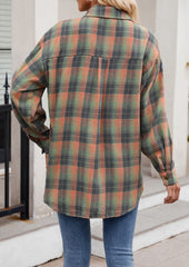 Vintage Plaid Button Up Shirt with Pocket
