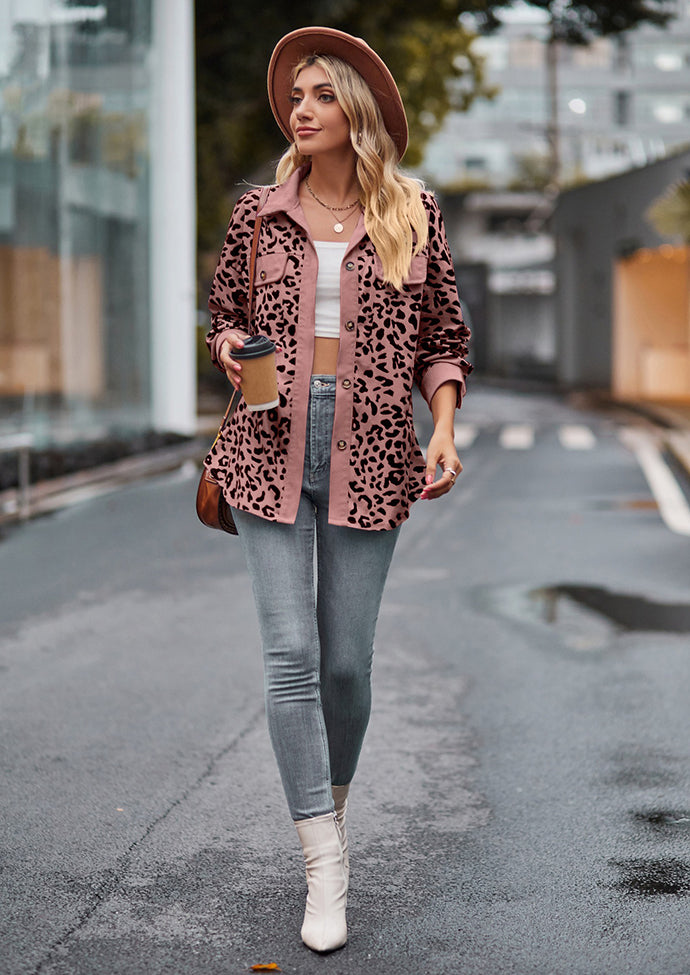 Leopard Print Button Up Casual Shirt