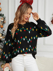 Christmas Colorful Lights Jacquard Sweater