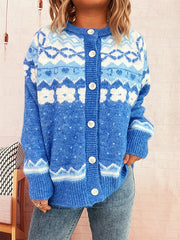Retro Geometry Jacquard Knitted Cardigan