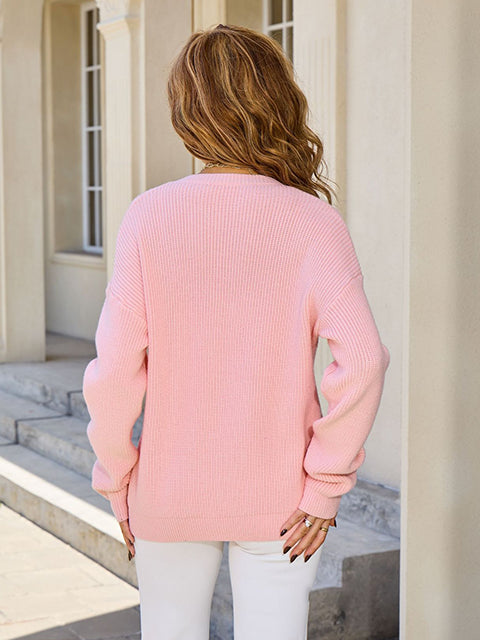 Button Up Bow Tie Knitted Cardigan