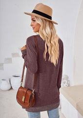 Lace Inset V Neck Side Split Tunic