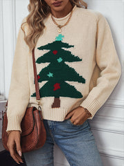 Jacquard Christmas Tree Knitted Sweater