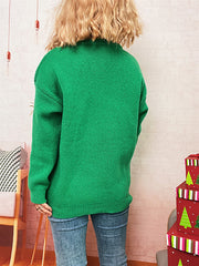 Christmas Tree Jacquard Crew Neck Sweater