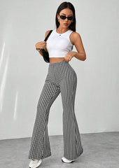 High Waist Slim Fit Flared Pants