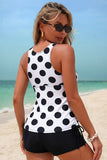 Black & White Polka Dot Tankini Set - Swimwear from Cindelily