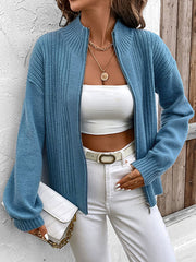 Zip Up Knitted Sweater Cardigan
