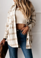 Plaid Brushed Button Up Casual Shirt