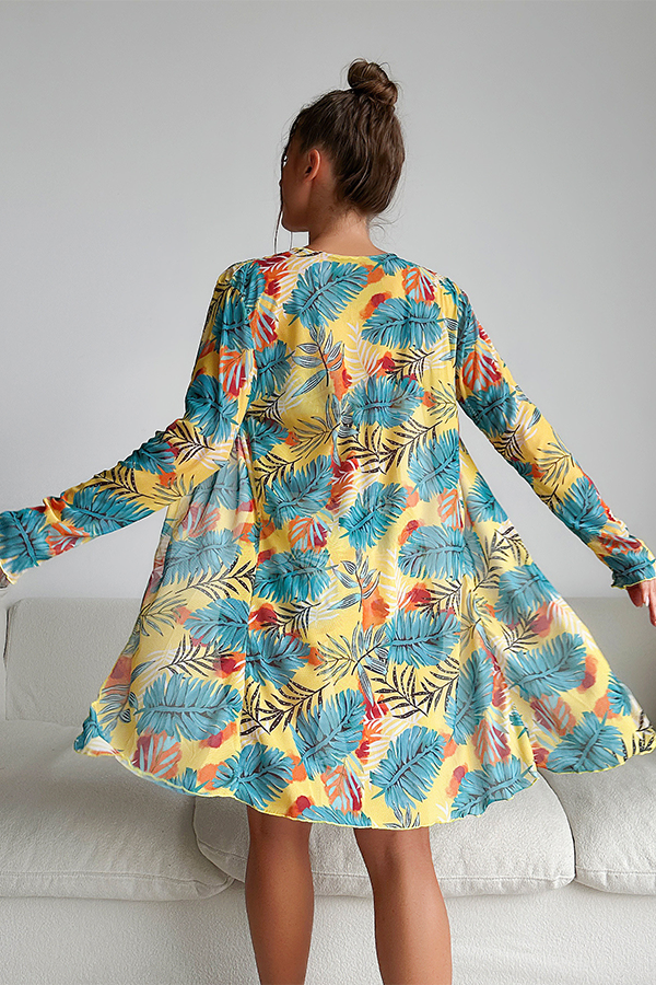 Floral Bikini & Sheer Cover-Up 3-Piece Set - Swimwear from Cindelily