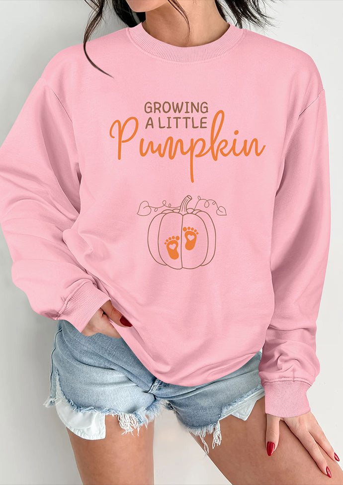 Growing A Little Pumpkin Print Sweatshirt