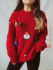 Santa Claus Chritsmas Hat Decor Knit Sweater