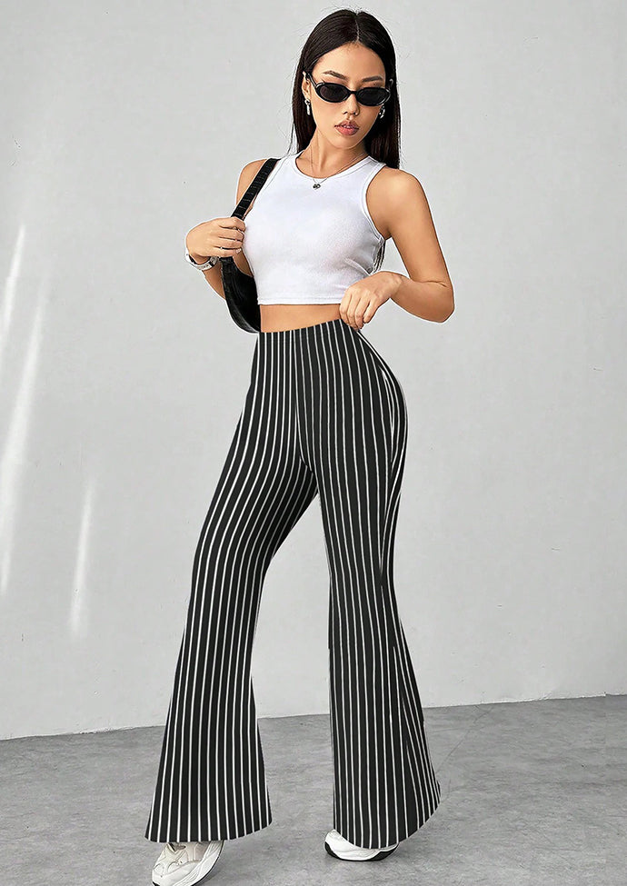High Waist Slim Fit Flared Pants