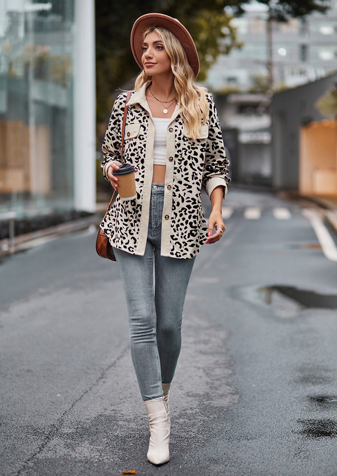 Leopard Print Button Up Casual Shirt
