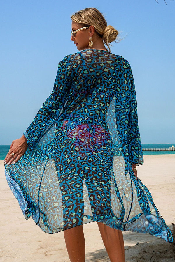 Leopard & Tropical Print 3-Piece Swim Set - Swimwear from Cindelily