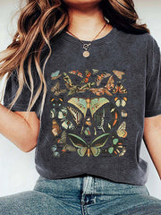Butterfly Patterned Short Sleeve T-shirt
