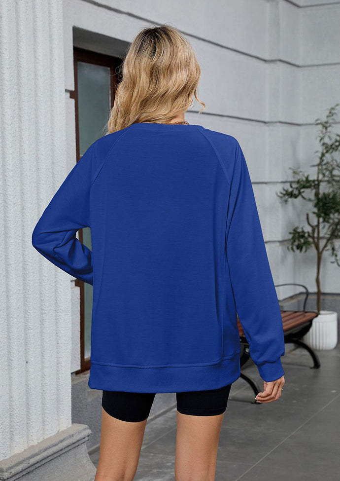 Ribbed Crew Neck Long Sleeve Oversize Sweatshirt