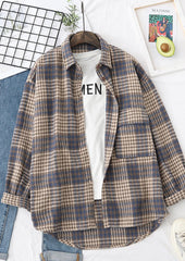 Plaid Brushed Woolen Vintage Shirt