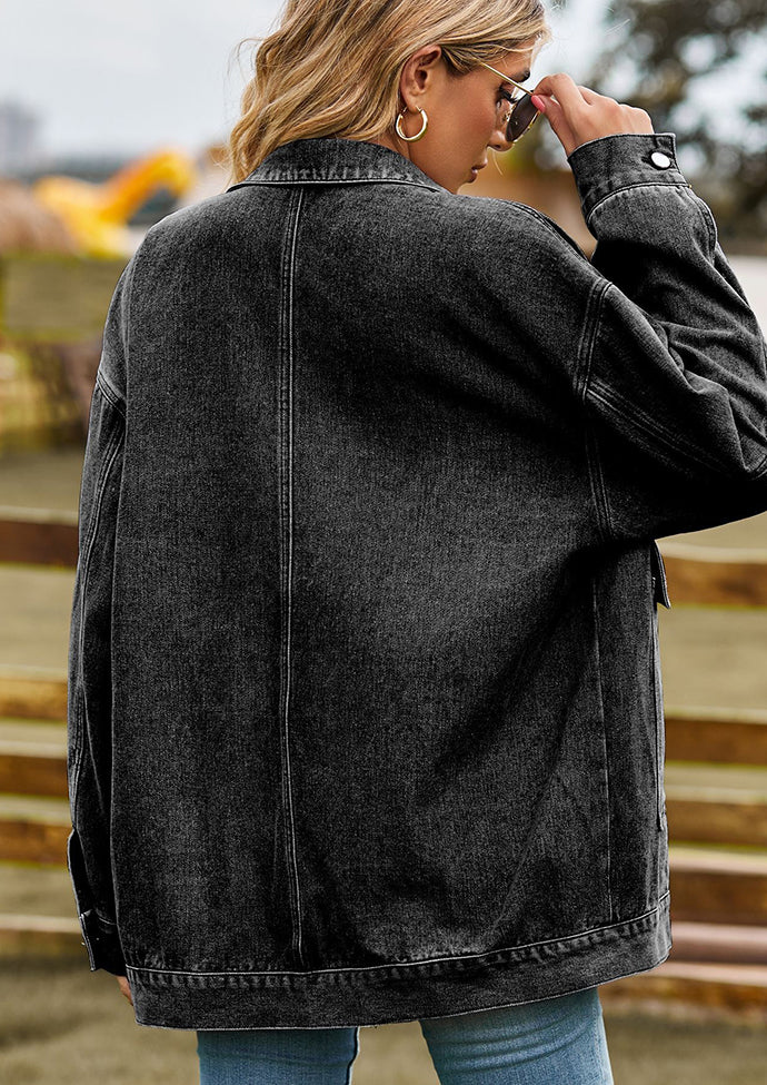 Retro Washed Button Up Denim Jacket