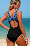 Tie -dye Cutout Back One-Piece Swimsuit - Swimwear from Cindelily