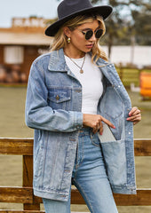 Vintage Classical Denim Jacket with Pockets