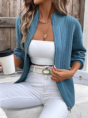 Zip Up Knitted Sweater Cardigan