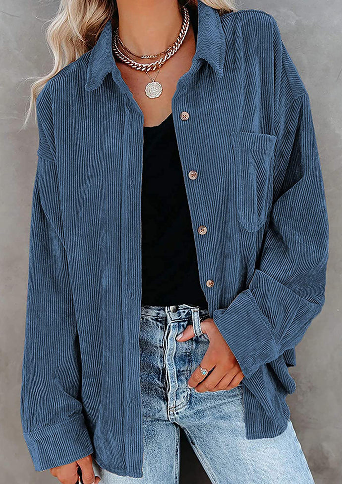 Corduroy Oversize Button Up Casual Shirt
