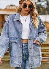 Retro Washed Button Up Denim Jacket