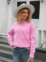 Bow Tie Detail Crew Neck Knitted Sweater