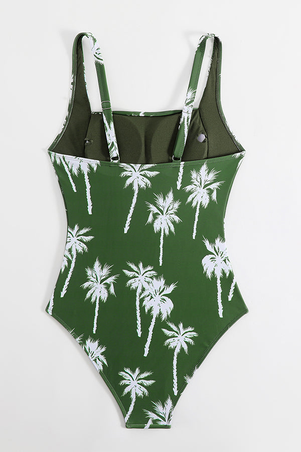 Floral Print One Piece Swimsuit - Swimwear from Cindelily