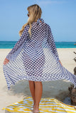 Checkered Print Halter Bikini & Cover-Up 3-Piece Set - Swimwear from Cindelily