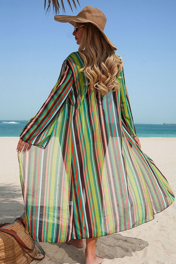 Lace Up Front Halter Bikini & Cover-Up 3-Piece Set - Swimwear from Cindelily