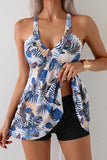 Tropical Print Tankini Top and Shorts Set - Swimwear from Cindelily
