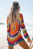 Rainbow Crochet Beach Cover-Up - Cover-Up from Cindelily