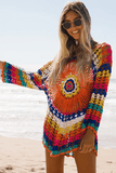 Rainbow Crochet Beach Cover-Up - Cover-Up from Cindelily