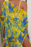 Tropical Print Bikini & Cover-Up 3-Piece Set