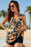 Tropical Butterfly Print Swimdress and Shorts Set - Swimwear from Cindelily